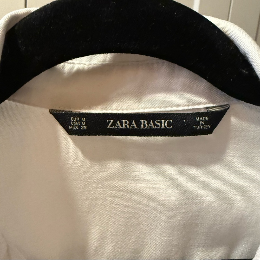 ZARA White Button-Up Poplin relaxed fit Shirt top M - Picture 4 of 10